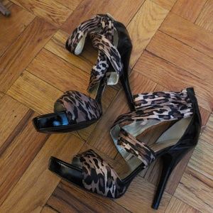 Guess Leopard Strappy Pumps